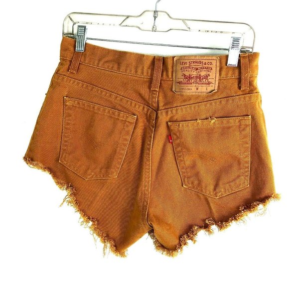 Levi's Pants - VTG Levis 11 Mustard Brown Cut Off Shorts MOM Jean